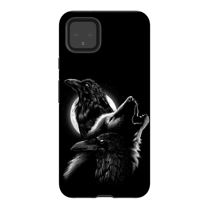 Pixel 4XL StrongFit Wolf crow by Alberto