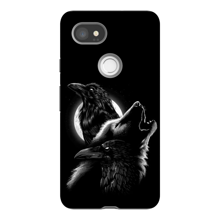 Pixel 2XL StrongFit Wolf crow by Alberto