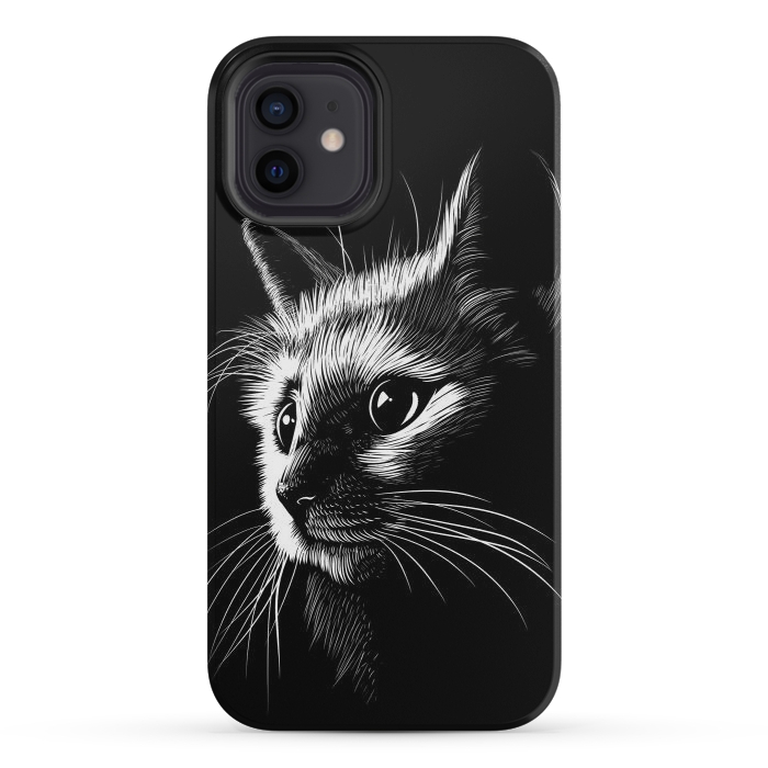 iPhone 12 mini StrongFit Cat in the shadows by Alberto