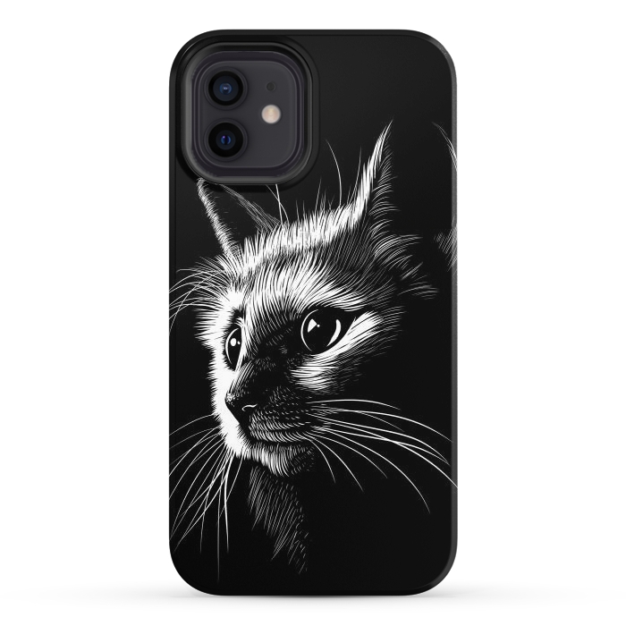 iPhone 12 StrongFit Cat in the shadows by Alberto