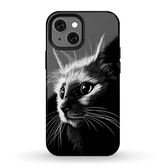 iPhone 13 mini StrongFit Cat in the shadows by Alberto