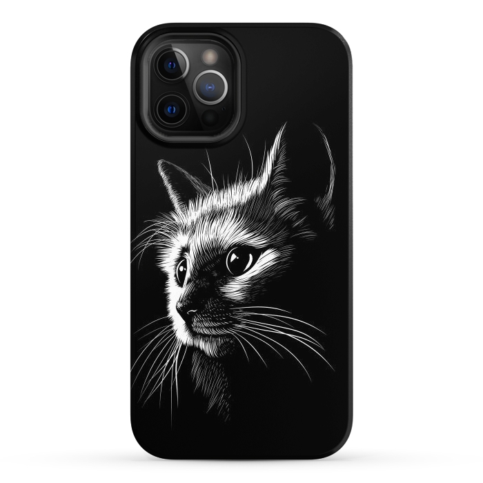 iPhone 12 Pro Max StrongFit Cat in the shadows by Alberto