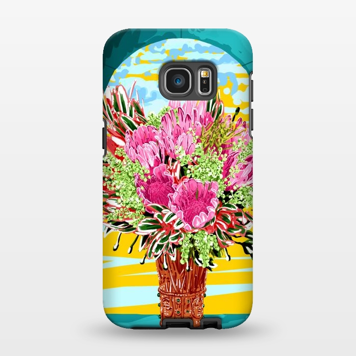 Galaxy S7 EDGE StrongFit The Good Vibes Flower Pot by Uma Prabhakar Gokhale