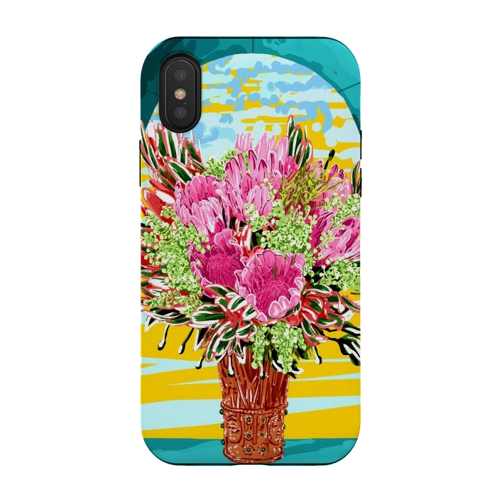 iPhone Xs / X StrongFit The Good Vibes Flower Pot by Uma Prabhakar Gokhale