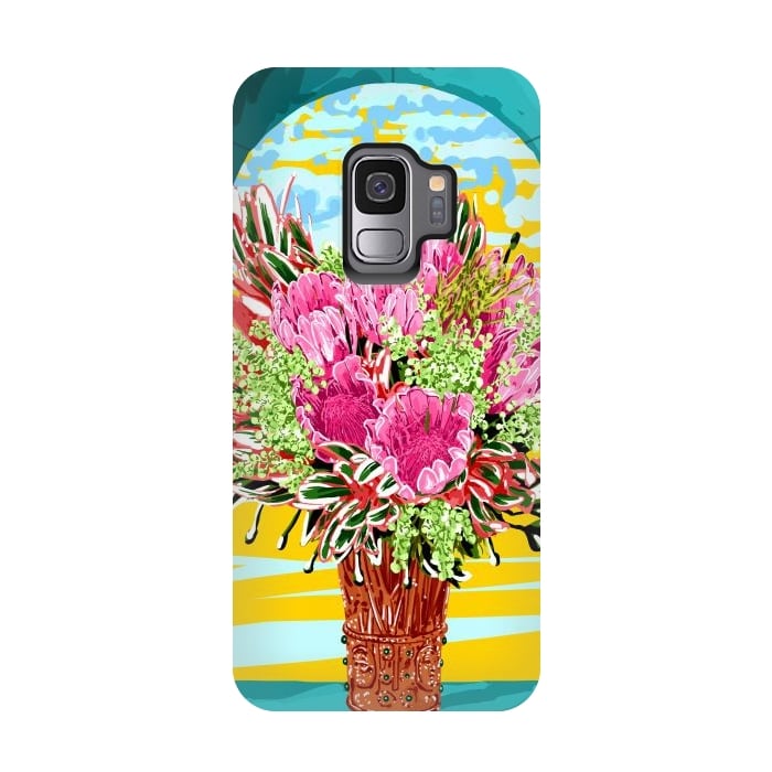 Galaxy S9 StrongFit The Good Vibes Flower Pot by Uma Prabhakar Gokhale