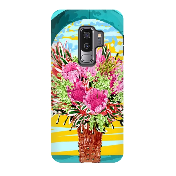 Galaxy S9 plus StrongFit The Good Vibes Flower Pot by Uma Prabhakar Gokhale