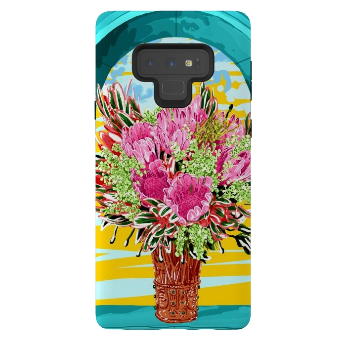 Galaxy Note 9 StrongFit The Good Vibes Flower Pot by Uma Prabhakar Gokhale