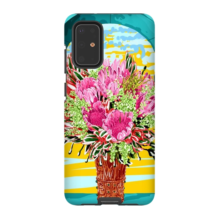 Galaxy S20 Plus StrongFit The Good Vibes Flower Pot by Uma Prabhakar Gokhale