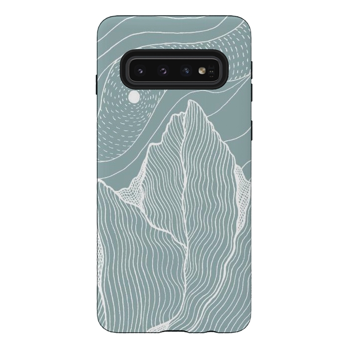 Galaxy S10 StrongFit White wind lines by Steve Wade (Swade)