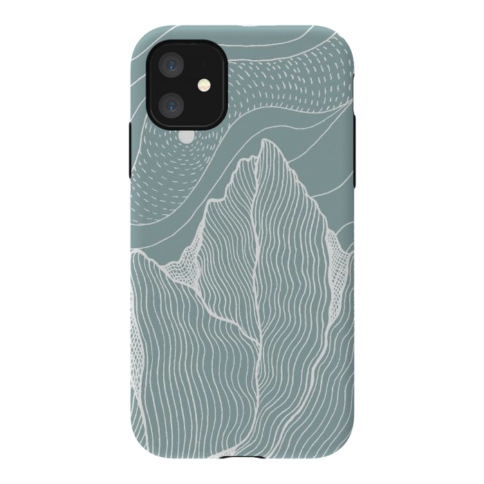 iPhone 11 StrongFit White wind lines by Steve Wade (Swade)