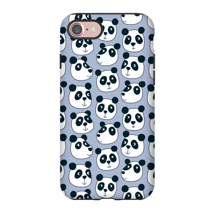 iPhone 7 StrongFit Particularly Pleasant Panda Bears on Blue by Nic Squirrell