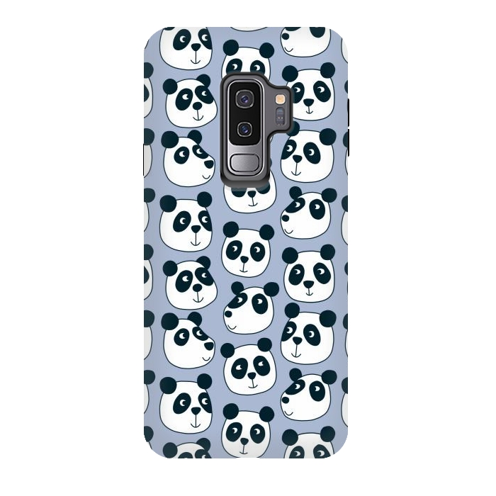 Galaxy S9 plus StrongFit Particularly Pleasant Panda Bears on Blue by Nic Squirrell