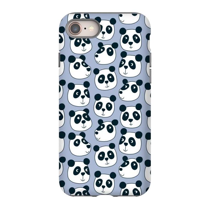 iPhone 8 StrongFit Particularly Pleasant Panda Bears on Blue by Nic Squirrell