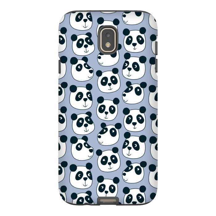 Galaxy J7 StrongFit Particularly Pleasant Panda Bears on Blue by Nic Squirrell