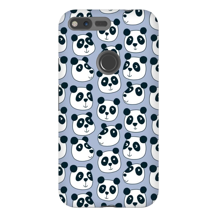 Pixel XL StrongFit Particularly Pleasant Panda Bears on Blue by Nic Squirrell