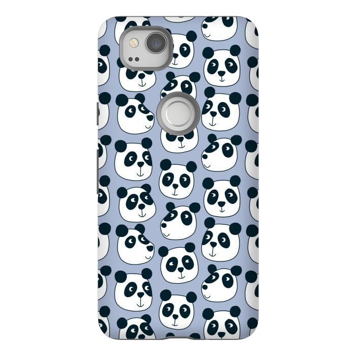 Pixel 2 StrongFit Particularly Pleasant Panda Bears on Blue by Nic Squirrell