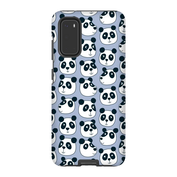 Galaxy S20 StrongFit Particularly Pleasant Panda Bears on Blue by Nic Squirrell