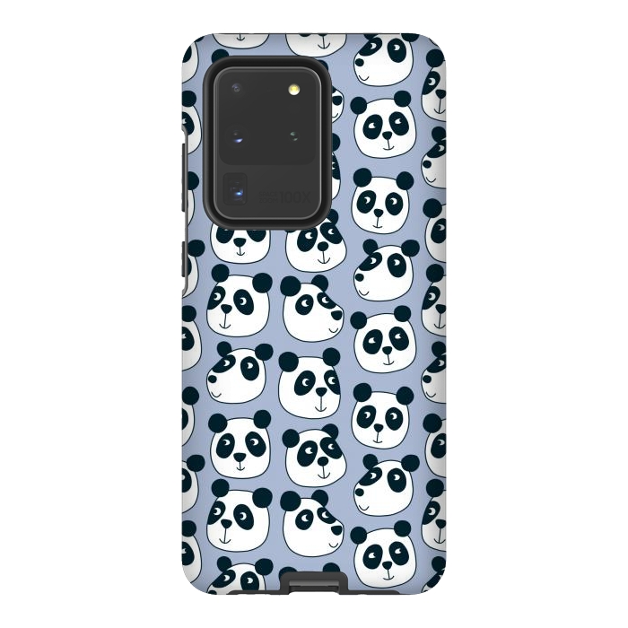 Galaxy S20 Ultra StrongFit Particularly Pleasant Panda Bears on Blue by Nic Squirrell