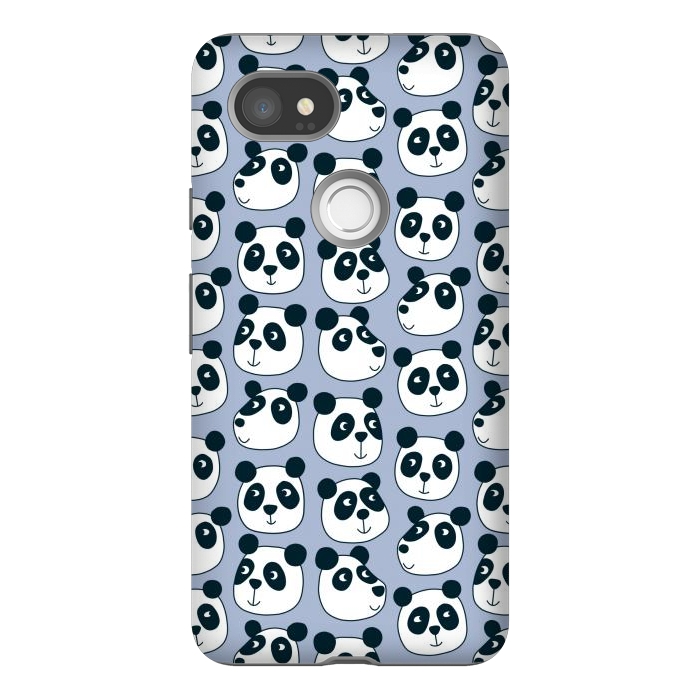 Pixel 2XL StrongFit Particularly Pleasant Panda Bears on Blue by Nic Squirrell