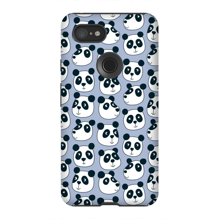 Pixel 3XL StrongFit Particularly Pleasant Panda Bears on Blue by Nic Squirrell