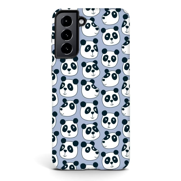 Galaxy S21 StrongFit Particularly Pleasant Panda Bears on Blue by Nic Squirrell