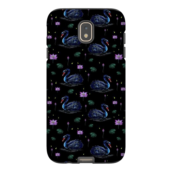 Galaxy J7 StrongFit Black Swans in Lily Pond by Negin Mf