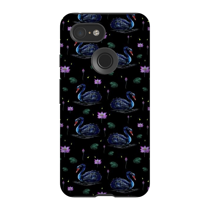 Pixel 3 StrongFit Black Swans in Lily Pond by Negin Mf