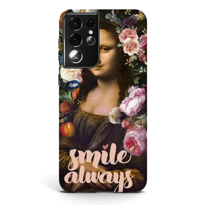 Galaxy S21 ultra StrongFit Smile Always, Mona Lisa by amini54