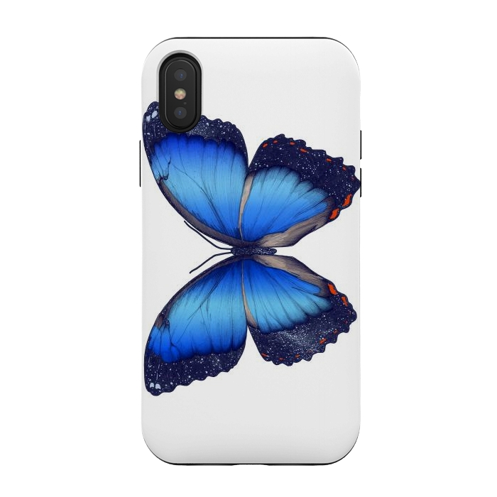 iPhone Xs / X StrongFit Cosmic Blue Butterfly by ECMazur 