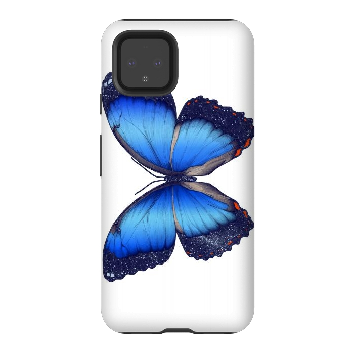 Pixel 4 StrongFit Cosmic Blue Butterfly by ECMazur 