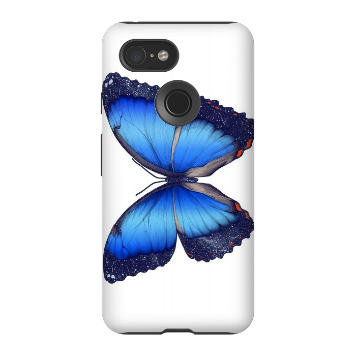 Pixel 3 StrongFit Cosmic Blue Butterfly by ECMazur 