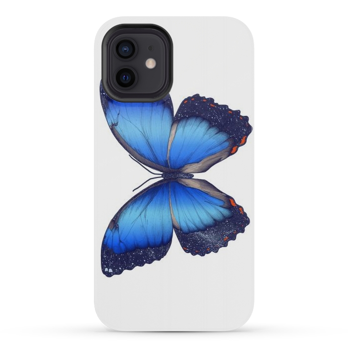 iPhone 12 mini StrongFit Cosmic Blue Butterfly by ECMazur 