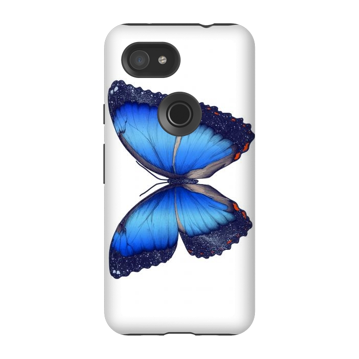Pixel 3A StrongFit Cosmic Blue Butterfly by ECMazur 