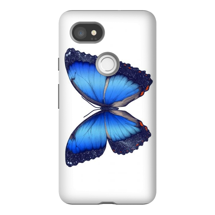 Pixel 2XL StrongFit Cosmic Blue Butterfly by ECMazur 