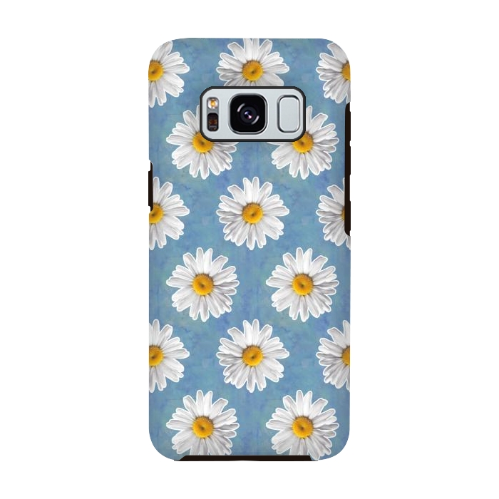 Galaxy S8 StrongFit Daisy Blues - Daisy Pattern on Cornflower Blue by Tangerine-Tane