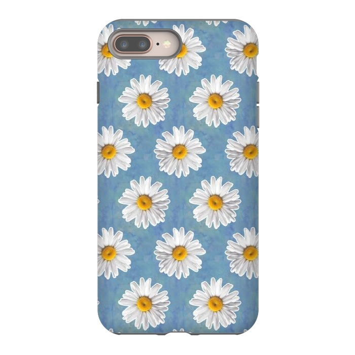iPhone 8 plus StrongFit Daisy Blues - Daisy Pattern on Cornflower Blue by Tangerine-Tane
