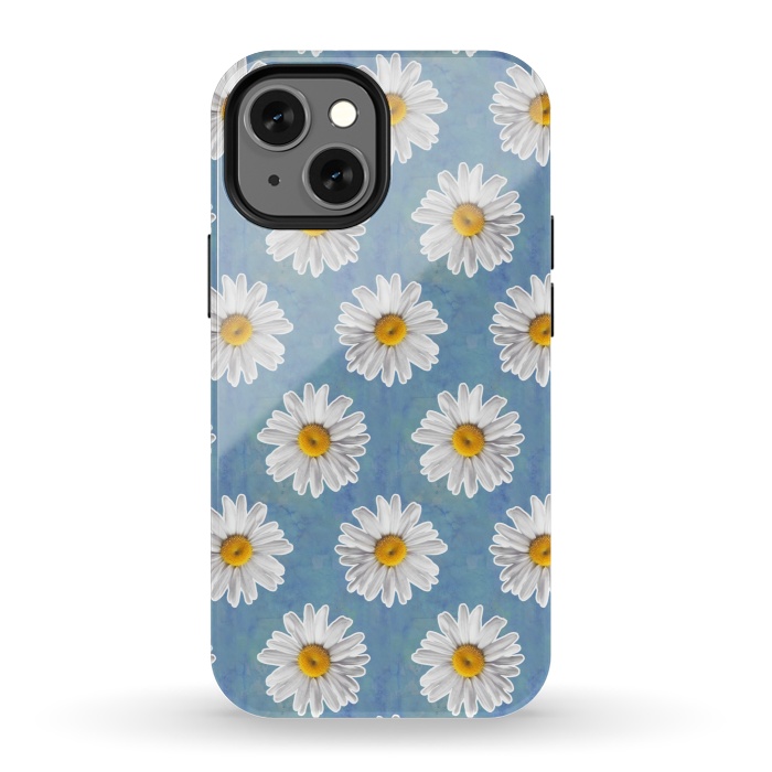 iPhone 13 mini StrongFit Daisy Blues - Daisy Pattern on Cornflower Blue by Tangerine-Tane