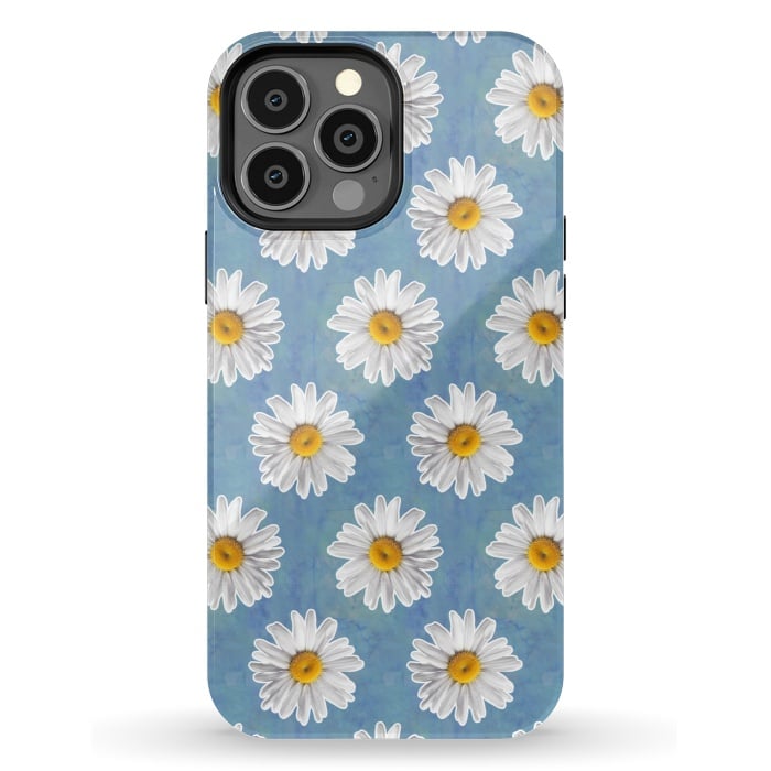 iPhone 13 Pro Max StrongFit Daisy Blues - Daisy Pattern on Cornflower Blue by Tangerine-Tane