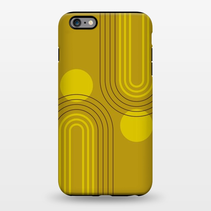 iPhone 6/6s plus StrongFit Mid Century Modern Geometric 147 in Old GOld Tones (Rainbow and Sun Abstraction) by nineFlorals