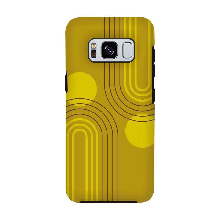 Galaxy S8 StrongFit Mid Century Modern Geometric 147 in Old GOld Tones (Rainbow and Sun Abstraction) by nineFlorals