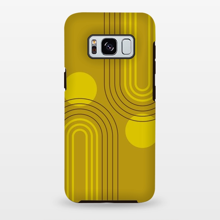 Galaxy S8 plus StrongFit Mid Century Modern Geometric 147 in Old GOld Tones (Rainbow and Sun Abstraction) by nineFlorals