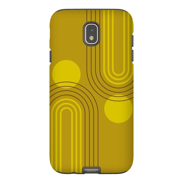 Galaxy J7 StrongFit Mid Century Modern Geometric 147 in Old GOld Tones (Rainbow and Sun Abstraction) by nineFlorals