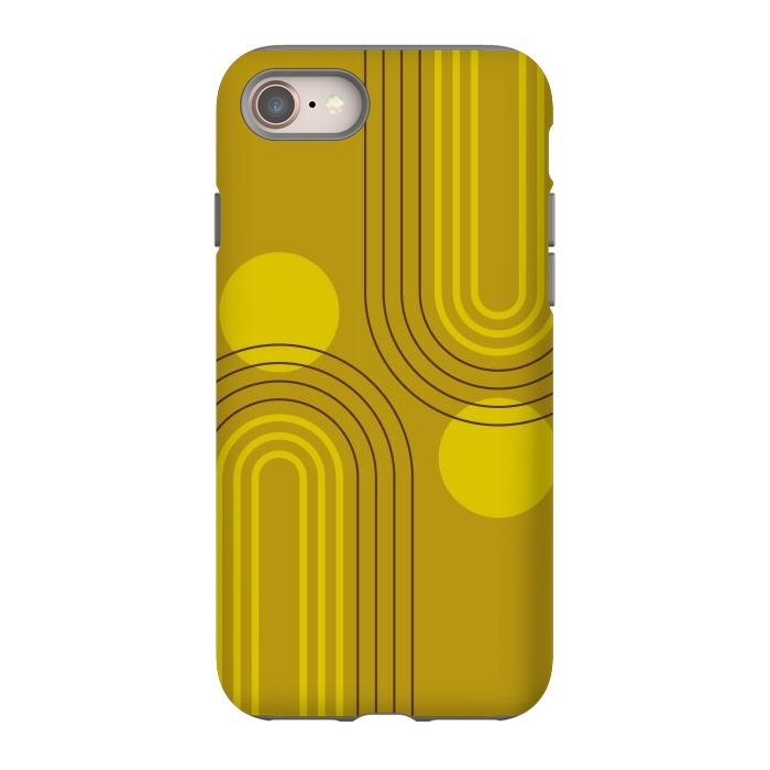 iPhone SE StrongFit Mid Century Modern Geometric 147 in Old GOld Tones (Rainbow and Sun Abstraction) by nineFlorals