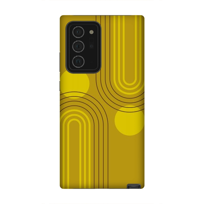 Galaxy Note 20 Ultra StrongFit Mid Century Modern Geometric 147 in Old GOld Tones (Rainbow and Sun Abstraction) by nineFlorals
