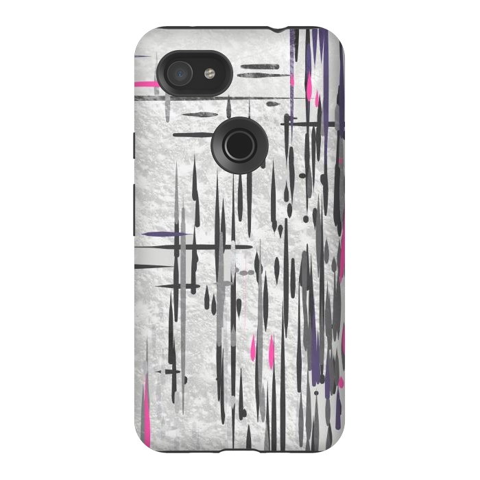 Pixel 3AXL StrongFit Abstract pink and grey highlights  by Josie