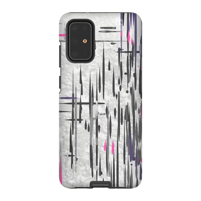 Galaxy S20 Plus StrongFit Abstract pink and grey highlights  by Josie