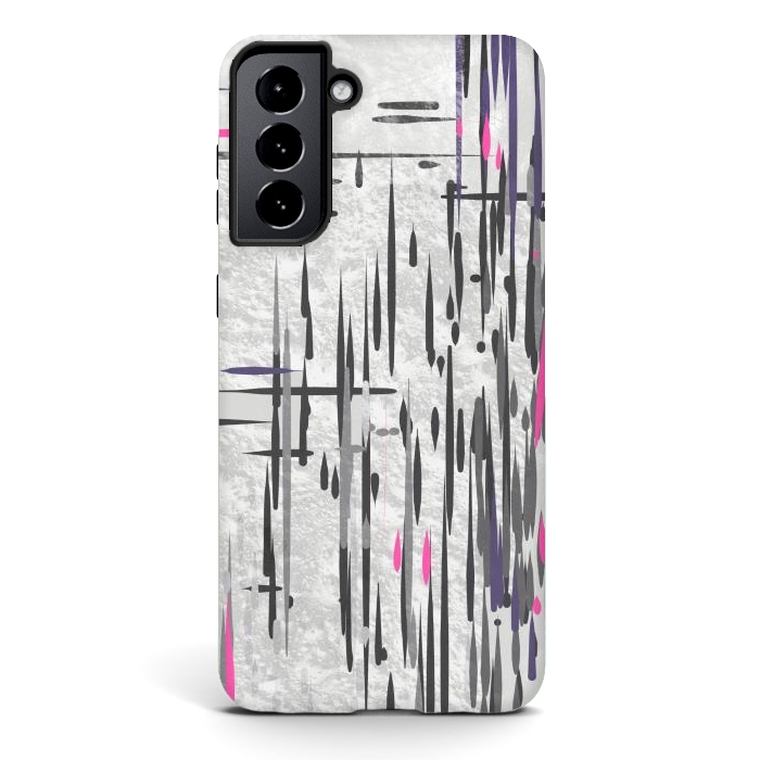 Galaxy S21 plus StrongFit Abstract pink and grey highlights  by Josie