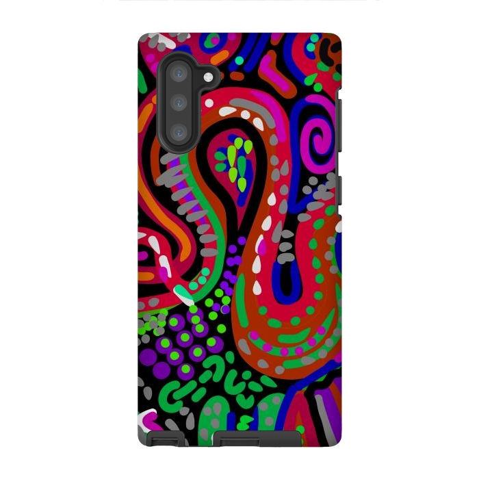 Galaxy Note 10 StrongFit Red abstract geometric art by Josie