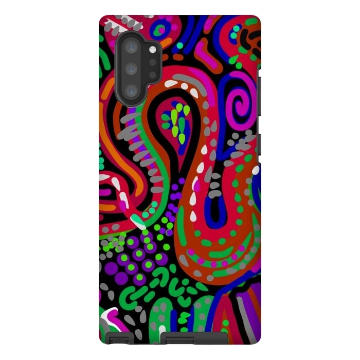 Galaxy Note 10 plus StrongFit Red abstract geometric art by Josie