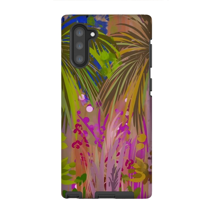Galaxy Note 10 StrongFit Pink palms by Josie